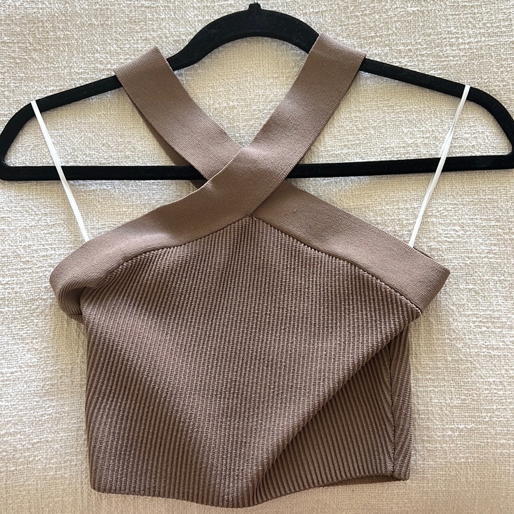 Aritzia Babaton Sculpt Knit Criss Cross Neck Tank